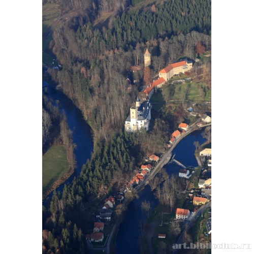 Замок Рожмберк. Вид с птичьего полета