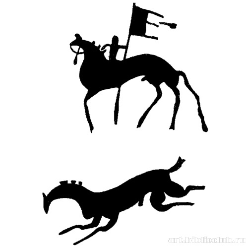 Всадник со штандартом и лошадь