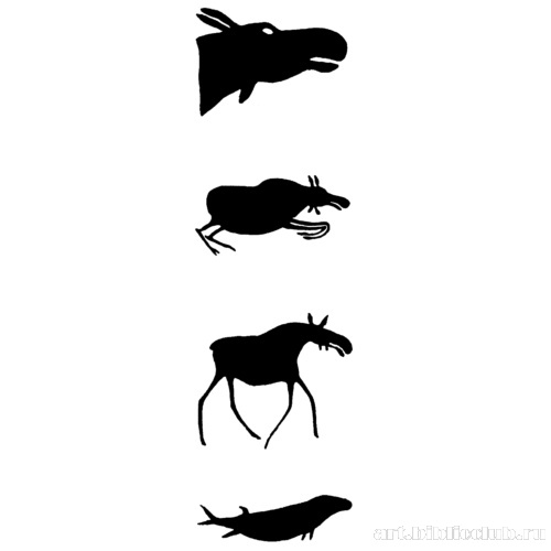 Изображения лосей и рыбы