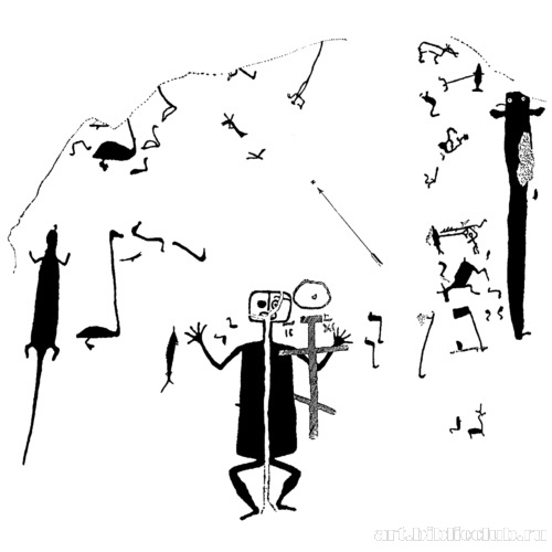 Композиция из фантастических фигур, фантастических животных и птиц