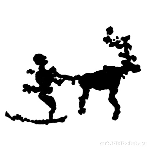 Лось и человек на лыжах