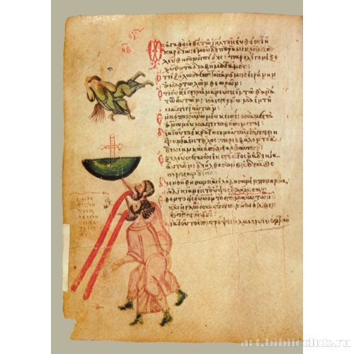 Хлудовская Псалтирь. Кафизма 10, псалом 72, стихи 4, 9