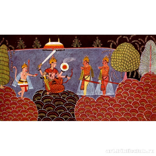 Царь Сурат и министр Вайшья делают пуджу богине Дурге