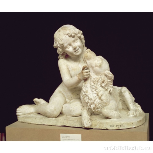 Путти, играющий с собакой