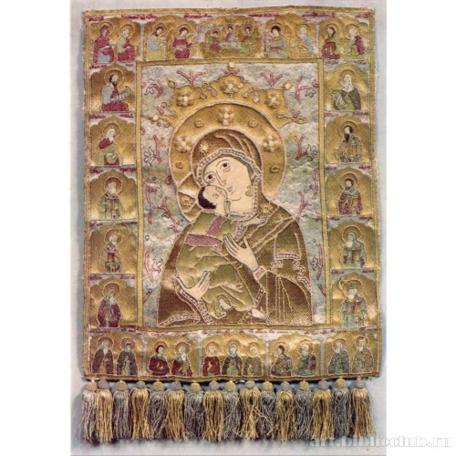Владимирская Икона Божией Матери с избранными святыми. Пелена