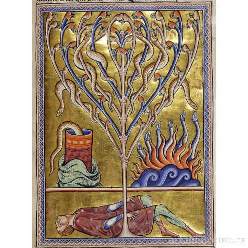 Саламандра. Миниатюра из Абердинского бестиария