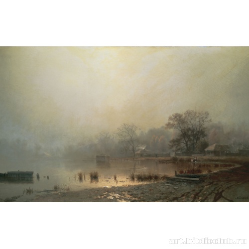 Туман. Красный пруд в Москве осенью