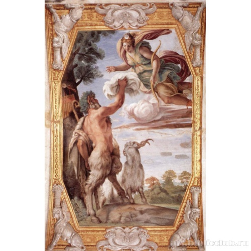 Палаццо Фарнезе. Роспись плафона. Сцена Почитание Дианы