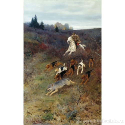 По волку с гончими