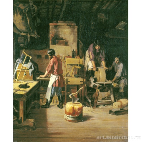 В столярной мастерской