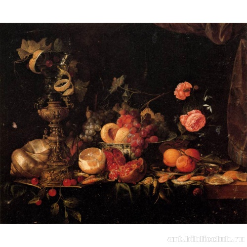 Натюрморт с цветами и фруктами