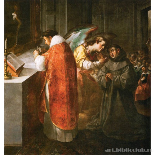 Святой Бонавентура получает гостию из рук ангела