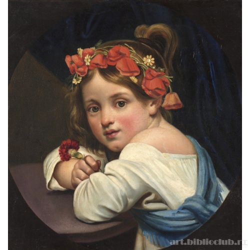 Девочка в маковом венке, с гвоздикой в руке (Мариучча)