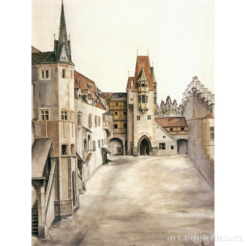 Двор бывшего замка в Инсбруке без облаков