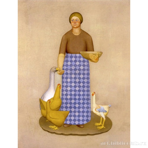 Фермерская жена с курицами