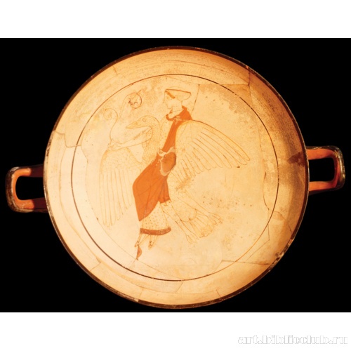 Белый килик с изображением Леды и лебедя