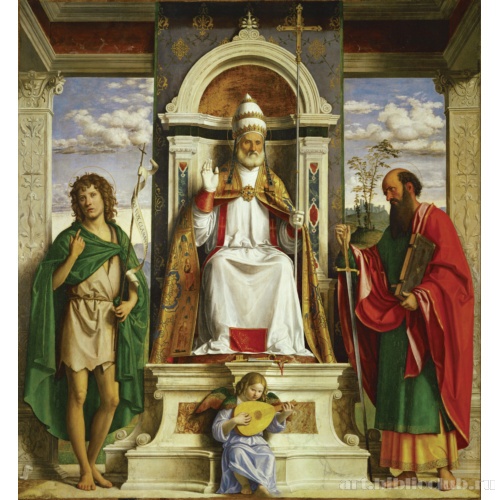 Святой Петр на троне со святыми Иоанном Крестителем и Павлом