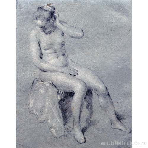 Сидящая обнаженная с короткими волосами