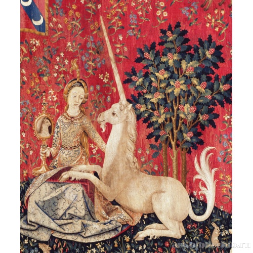 Дама с единорогом. Пять чувств: Зрение. Фрагмент