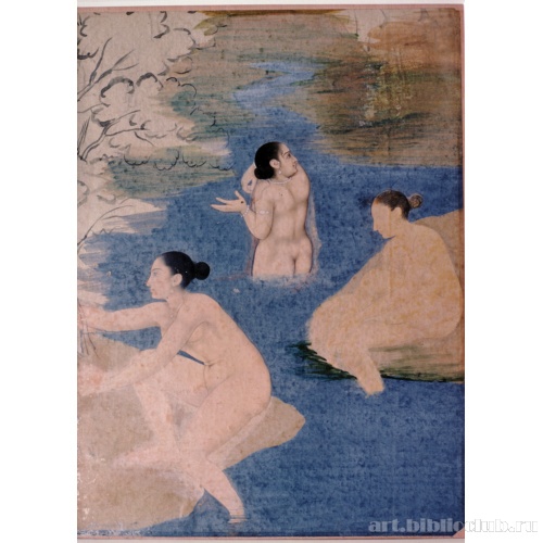 Фрагмент минитюры. Купающиеся женщины