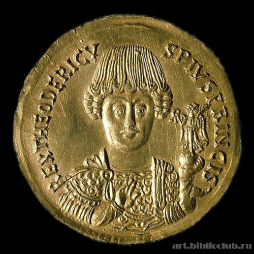 Монета с изображением Флавия Феодорика (Теодориха Великого)