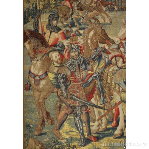 Пленение Франсуа I. Шпалера из серии гобеленов «Сражение при Павии». Фрагмент