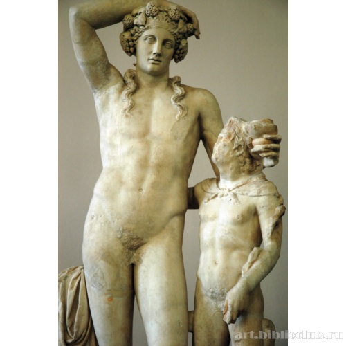 Дионис с сатиром из терм Фаустины в Милете. Фрагмент