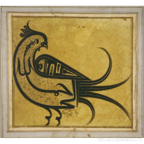 Каллиграфическая композиция в виде удода