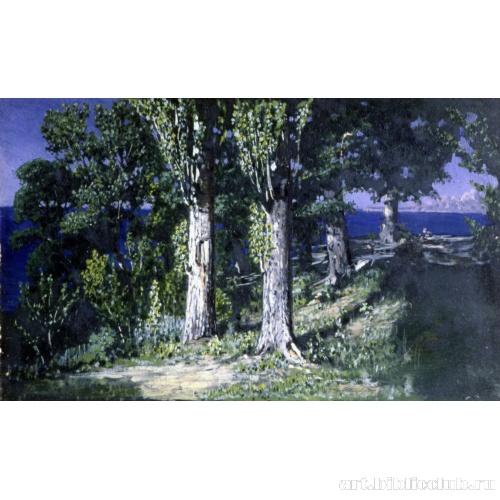 Кипарисы на берегу моря. Крым