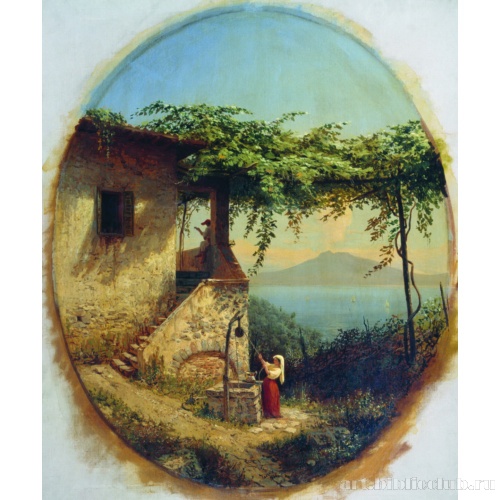 Вид с острова Искья на Везувий