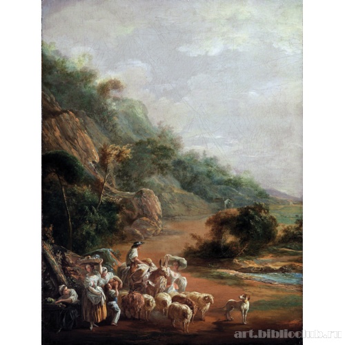 Сцена с сельскими жителями. Фрагмент