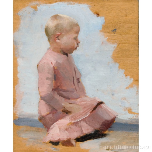 Девочка в красном платье, репетирующая пьесу субботним вечером в Хамаре