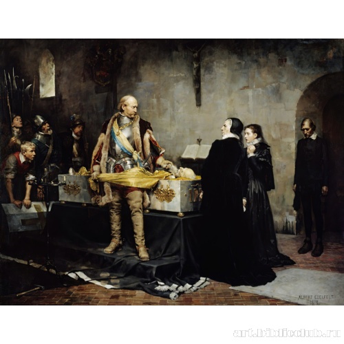 Король Карл IX и Эбба Стенбок у гроба Класа Флеминга