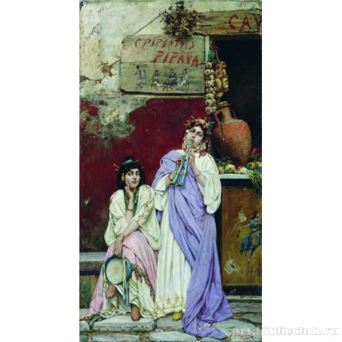 Две римлянки с бубном и флейтой