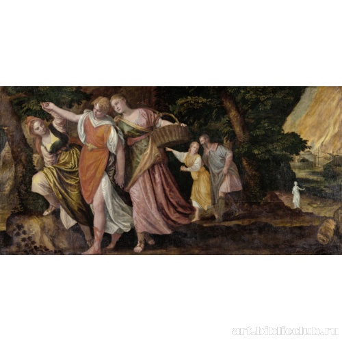 Лот и его дочери бегут из Содома