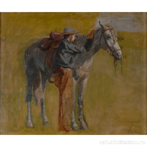 Ковбой возле лошади