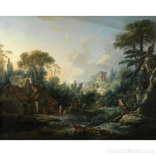 Пейзаж с водяной мельницей