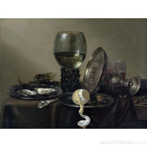 Натюрморт с устрицами, кубком, лимоном и серебряной чашей