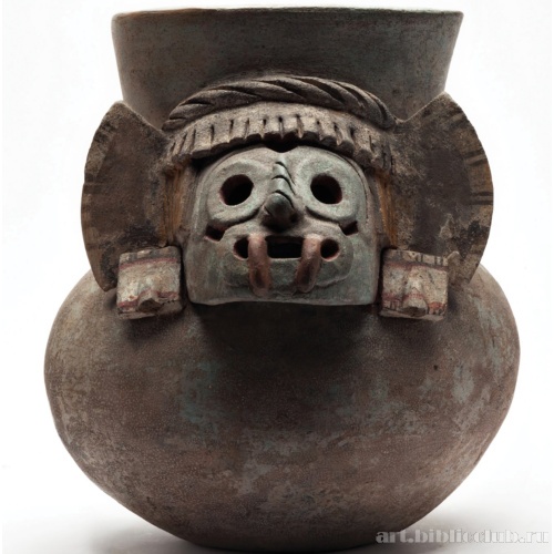 Сосуд с маской бога дождя Тлалока