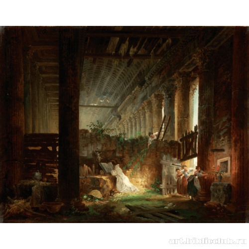 Отшельник, молящийся в руинах римского храма