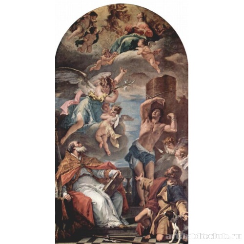 Мария во славе с архангелом Гавриилом и свв. Евсевием, Себастьяном и Рохом