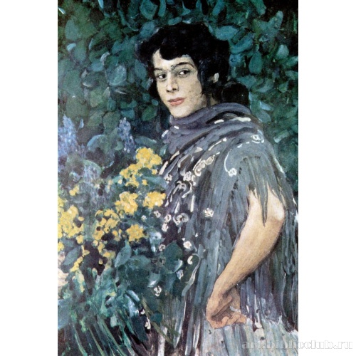 Испанка с букетом желтых цветов