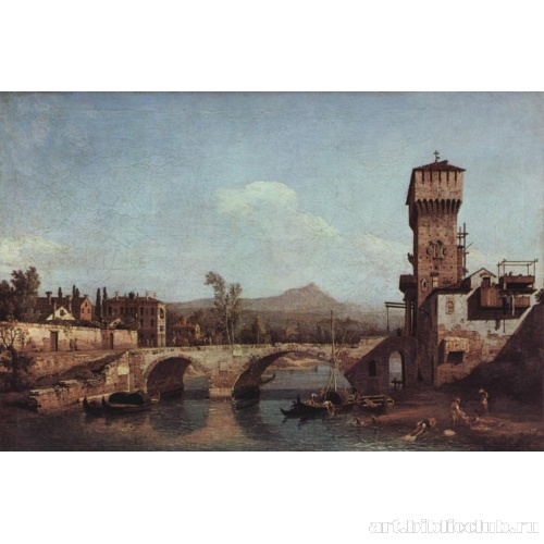 Венецианское каприччио: река, мост и средневековые городские ворота