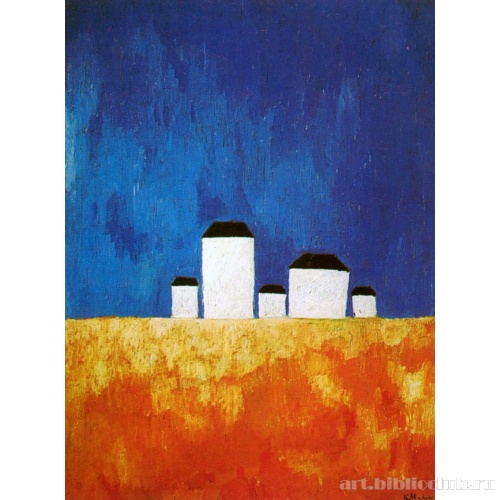 Пейзаж с пятью домами