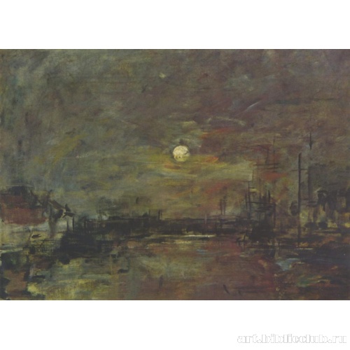 Сумерки над гаванью в Гавре