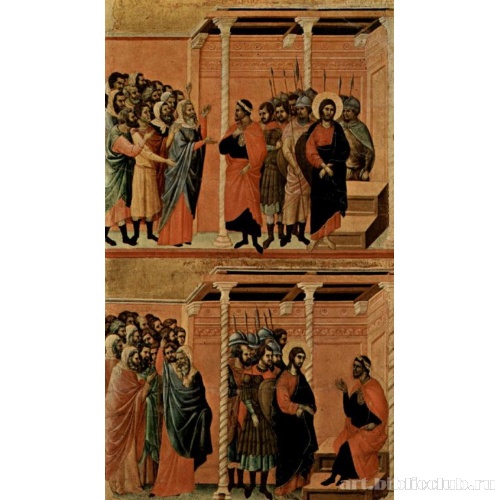 Регистр со сценами Страстей Христовых: Обвинение Христа фарисеями и Допрос Христа Пилатом