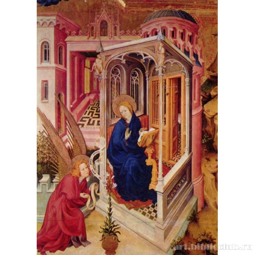 Благовещение и встреча Марии и Елизаветы. Фрагмент