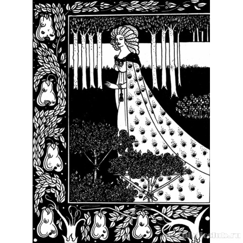 Прекрасная Изольда в саду наслаждений. Иллюстрация для книги Т. Мэлори «Смерть Артура». Разворот