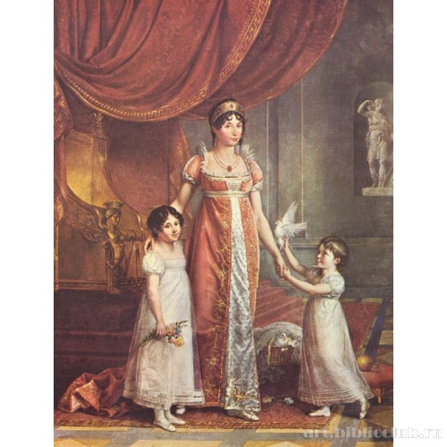 Портрет императрицы Жюли Бонапарт с дочерьми