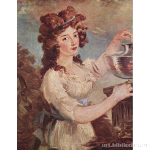 Портрет юной дамы с золотыми рыбками